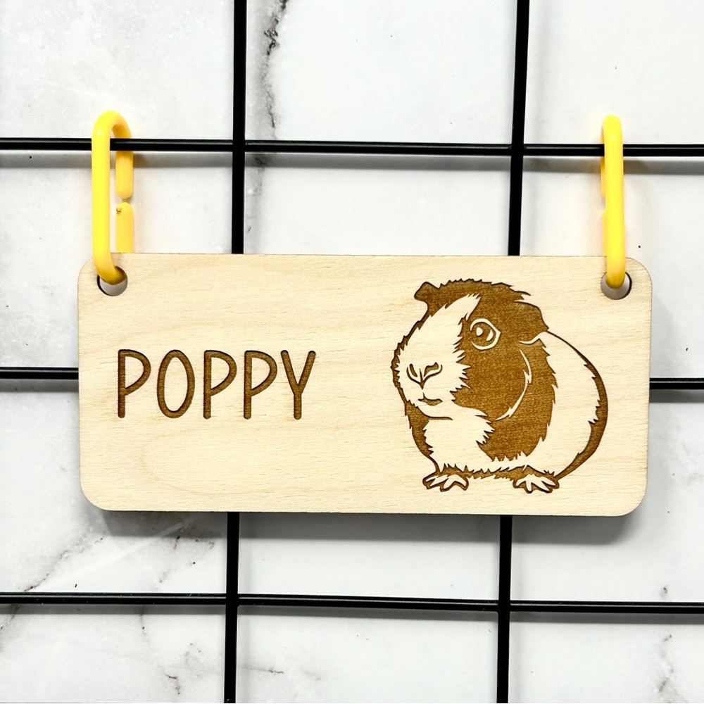 Personalized Guinea Pig Cage Tag,  Custom Pet Name Sign & Decor, Cage Decor